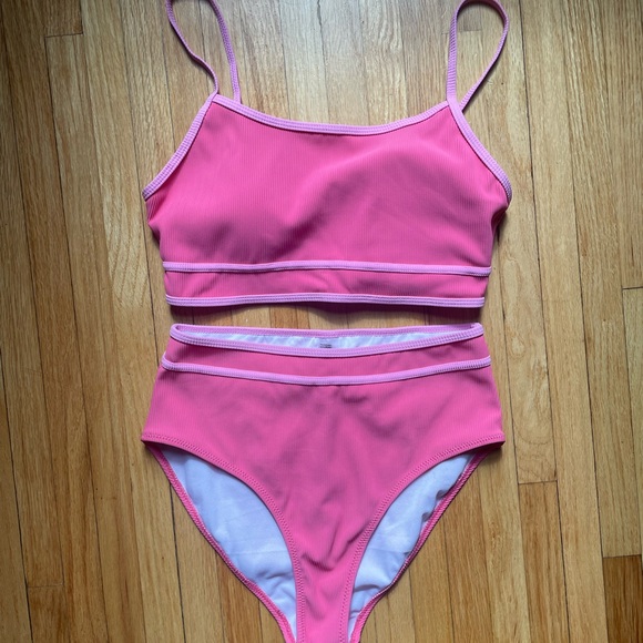 High Waisted Ribbed Two Piece - Picture 1 of 4
